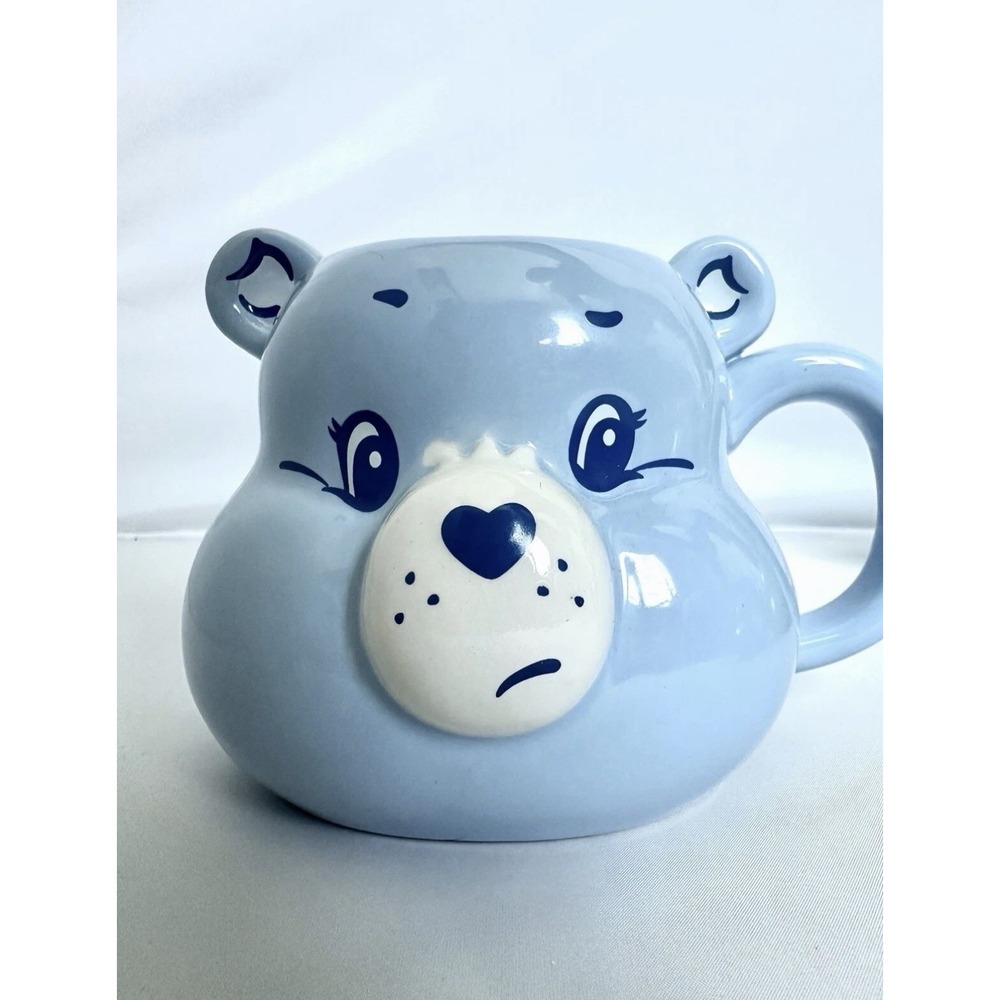 New Blue Care Bears Grumpy Bear 3D Sculpted Ceramic Mug/new/Holds 20 Ounces